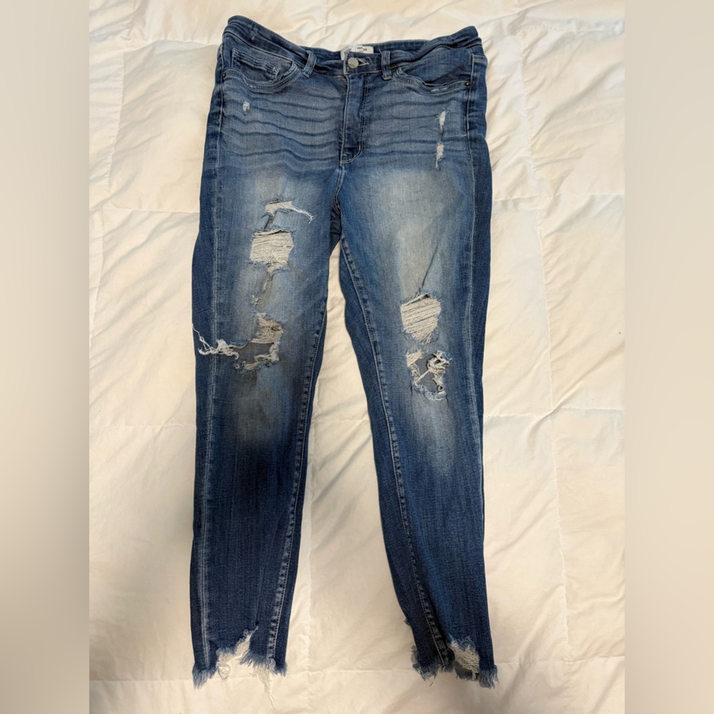 BKE Parker High Rise Distressed Blue Jeans